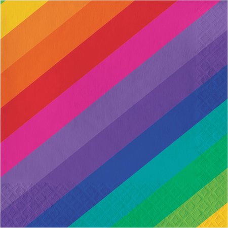 CREATIVE CONVERTING Rainbow Napkins, 6.5", 192PK 665972